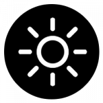 Black and White Sun Icon